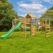 TP Toys Skywood Wooden Tower Climbing Frame with Super Wavy Slide, Sky Deck, Monkey Bars, Skyline with Rapide Swing Seat, Skybridge &amp; Mini play tower (COLLECTION OR DUBLIN DELIVERY ONLY) - PRE-ORDER BY JUNE 14TH FOR DELIVERY END OF JUNE image