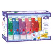 Djeco 6 tubes of finger paint - Glitter (18months+) image