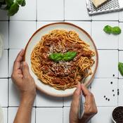 Spaghetti Bolognese with lean Irish beef mince and wholewheat spaghetti