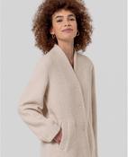 Surkana Long boucle coat with shawl collar Ecru