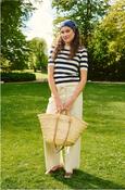 Saint Tropez Mila Block Stripe Pullover Birch Night Sky image