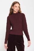 Kaos Cable Knit Jumper Burgundy