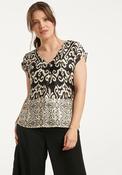Smashed Lemon Black and White Satin Top image