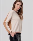 Surkana Round-neck jumper with contrasts Ecru
