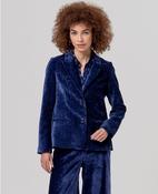 Surkana Fitted velvet blazer Cobalt Blue