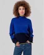 Surkana Turtleneck jumper in two tones Cobalt Blue image