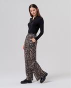 Surkana Wide-leg trousers with damask print Black