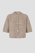Second Female Andrea Knit Rib Cardigan Light Beige Melange