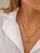 Olia Lola Cecile waterproof T bar necklace 18k gold plated image