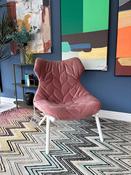 Sale Ex-Display Kartell Foliage Velvet Pink Lounge Chair
