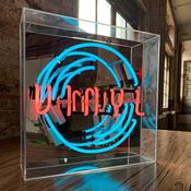 'Vinyl' Large Glass Neon Sign