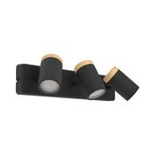 EGLO Castorama Black &amp; Brown Bathroom LED Triple Wall Spotlight