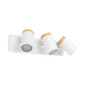 EGLO Castorama White &amp; Brown Bathroom LED Triple Wall Spotlight