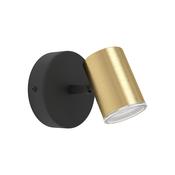 EGLO Consuma 1 Black &amp; Brushed Brass Steel SIngle LED Bathroom Spotlight image