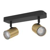 EGLO Consuma 1 Black &amp; Brushed Brass Steel Dual LED Bathroom Spotlight image