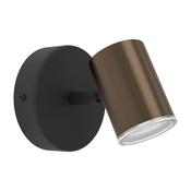 EGLO Consuma 1 Black &amp; Bronze Steel Single LED Bathroom Spotlight image