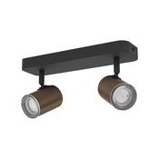 EGLO Consuma 1 Black &amp; Bronze Steel Dual LED Bathroom Spotlight image
