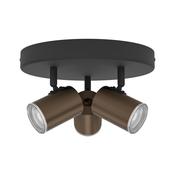 EGLO Consuma 1 Black &amp; Bronze Triple LED Round Bathroom Spotlight image