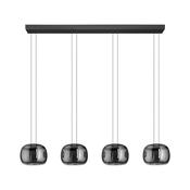 EGLO Hortunas Linear Pendant Refined Black Fumed Glass LED Hanging Light
