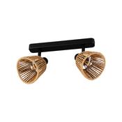 EGLO Keelby Dual Paper Rope Ceiling Light with Adjustable Shades image