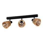 EGLO Keelby Triple Paper Rope Ceiling Light in Natural Finish image