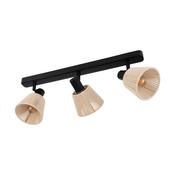 EGLO Seagard Beam 3 Light Triple Cream Thread Spotlight with Black Metal Frame
