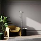 Mother &amp; Child Floor Lamp - Satin Silver Metal &amp; Glass