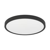 EGLO Fueva 6 Ultra-Slim Surface-Mounted Black Round LED Ceiling Light WBS image