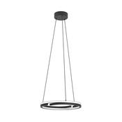 EGLO Mezzomonte Pendant Light Black 2 Ring Floating Double Ring LED Pendant with CCT image