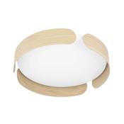 EGLO Valcasotto Ceiling Light Wood Look 40 cm Round LED Ceiling Light with Curved Wooden Accents image