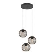 EGLO Almanzora Pendant Light Black Copper 32 cm Triple Shade E27 Hanging Light for Living Rooms 901871 image