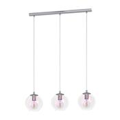 EGLO Ariscani 2 Pendant Light Chrome 3 Globe Triple Iridescent Glass Globe Pendant with E27 image