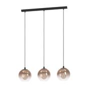 EGLO Ariscani Pendant Light Copper Glass 3 Globe Retro Style Pendant with Iridescent Copper Glass image