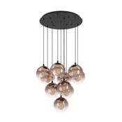 EGLO Ariscani 1 Pendant Light Copper Glass 10 Globe Cluster Pendant with Iridescent Copper Glass Globes image