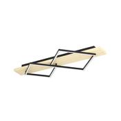EGLO Boyal Ceiling Light Wood Black 2 Frame LED Ceiling Light with Intersecting Frames and Rustic Wood image