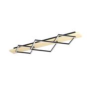 EGLO Boyal Ceiling Light Wood Black 3 Frame Three Frame LED Ceiling Light with Warm White Light image