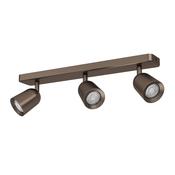 EGLO Camaldoli Dark Bronze Steel LED Triple Ceiling Spotlight image