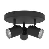 EGLO Consuma 1 Black Steel GU10 Triple Round Bathroom Spotlight image