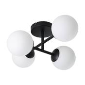 EGLO Castrovido Black Steel &amp; Glass Four LED Bathroom Ceiling Light image