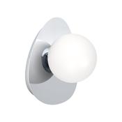 EGLO Castrovido Matte Glass &amp; Steel Modern Bathroom Wall Light, Chrome image