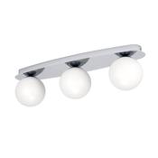 EGLO Castrovido Chrome Steel &amp; Glass Triple LED Bathroom Ceiling Light image