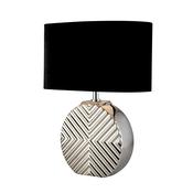 Regen Table Lamp - Chrome Ceramic with Black Fabric Shade