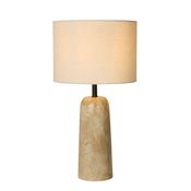 Agra Table Lamp -  Travertine effect &amp; Fabric Shade image