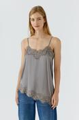 Taupe Lace-Trim Camisole Top image