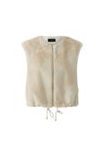 Faux Fur Zip Gilet - Cream image