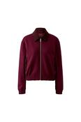 Burgundy Zip-Up Bomber Jacket image