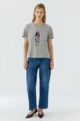 Grey Fashion Illustration T-Shirt image