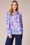 Printed V-Neck Blouse - Royal Palm image