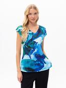 Brushstroke Pleated Top - Dark Blue image