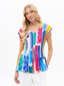 Brushstroke Pleated Top - Blue image